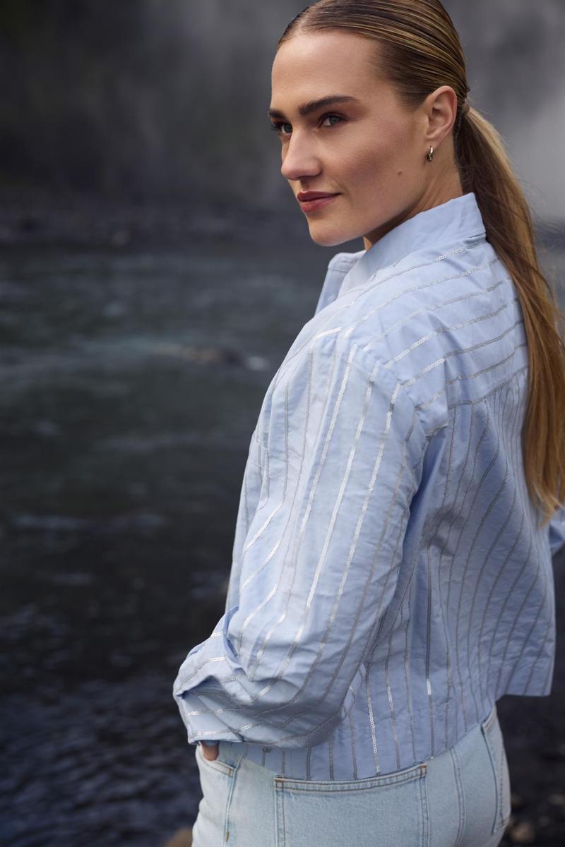 NUKUS Blouse Sorrento Blauw 4