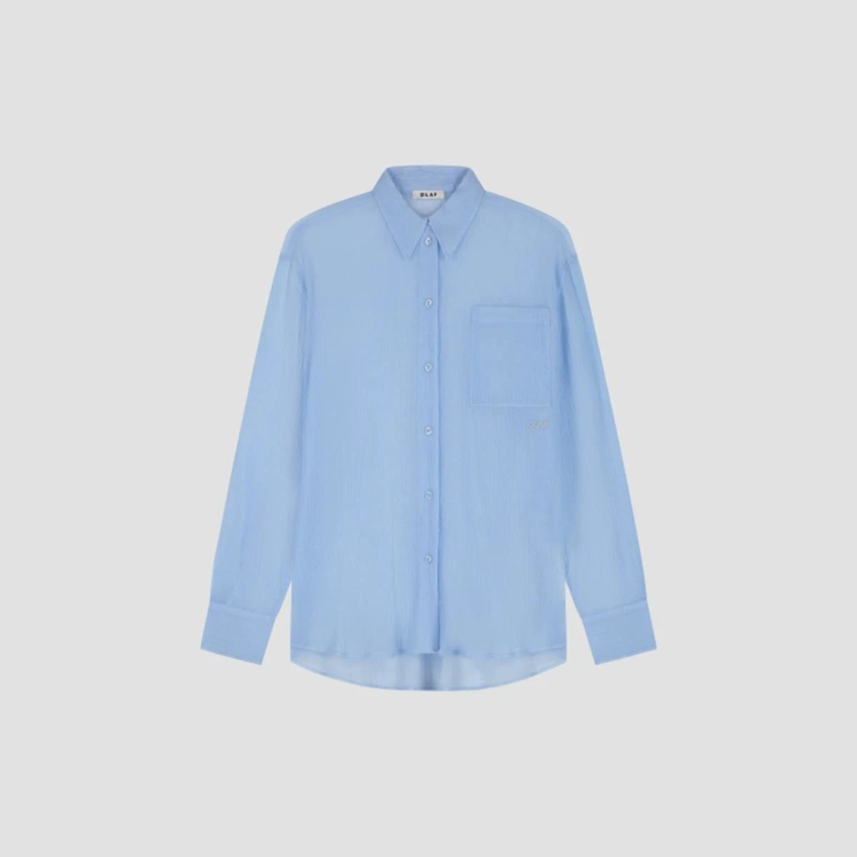 OLAF Blouse Textured Blauw 2