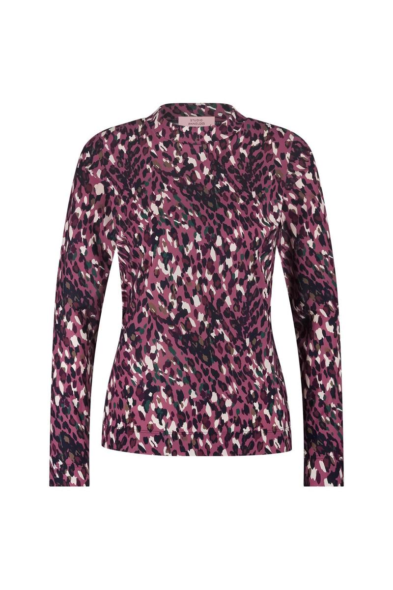 Studio Anneloes T-Shirt Faith leopard top Paars 1
