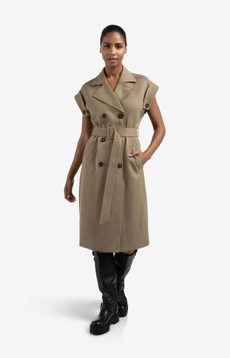 YAYA Jurk 01-511041-509 Taupe 1