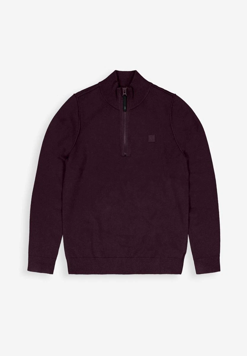 Butcher of Blue Trui Clifden Halfzip Paars 2