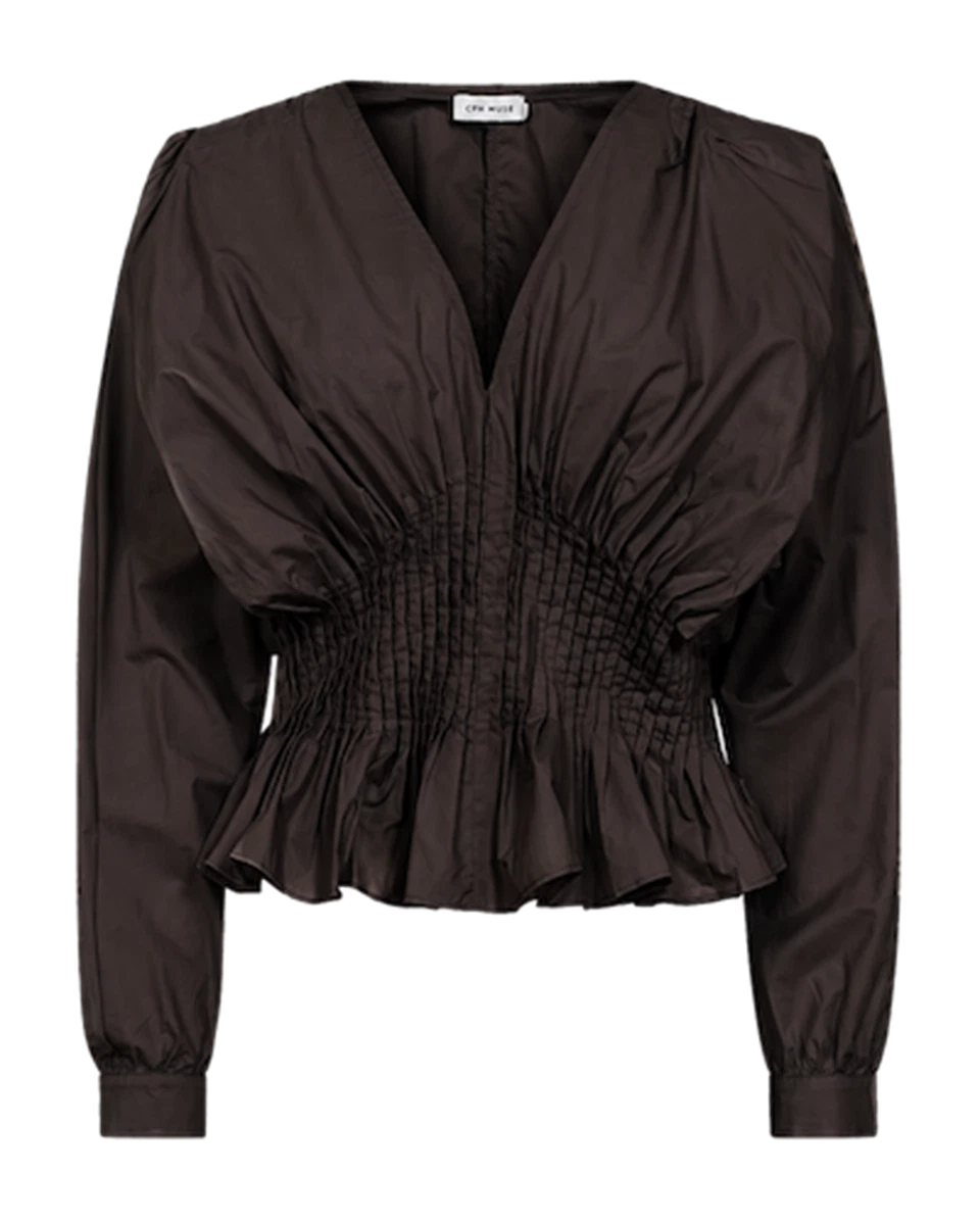 Copenhagen Muse Blouse Poplin Bruin 1