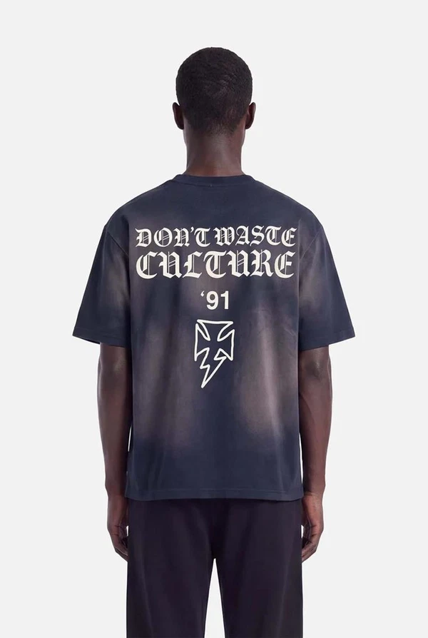 Don't waste culture T-Shirt Thunder Blauw 1