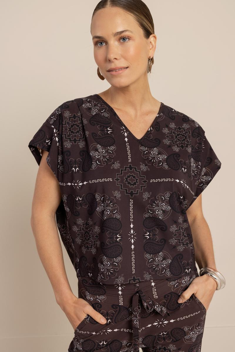 Studio Anneloes Blouse Renske Paisley Bruin 1