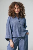 Label DOT Blouse Amber Blauw 1