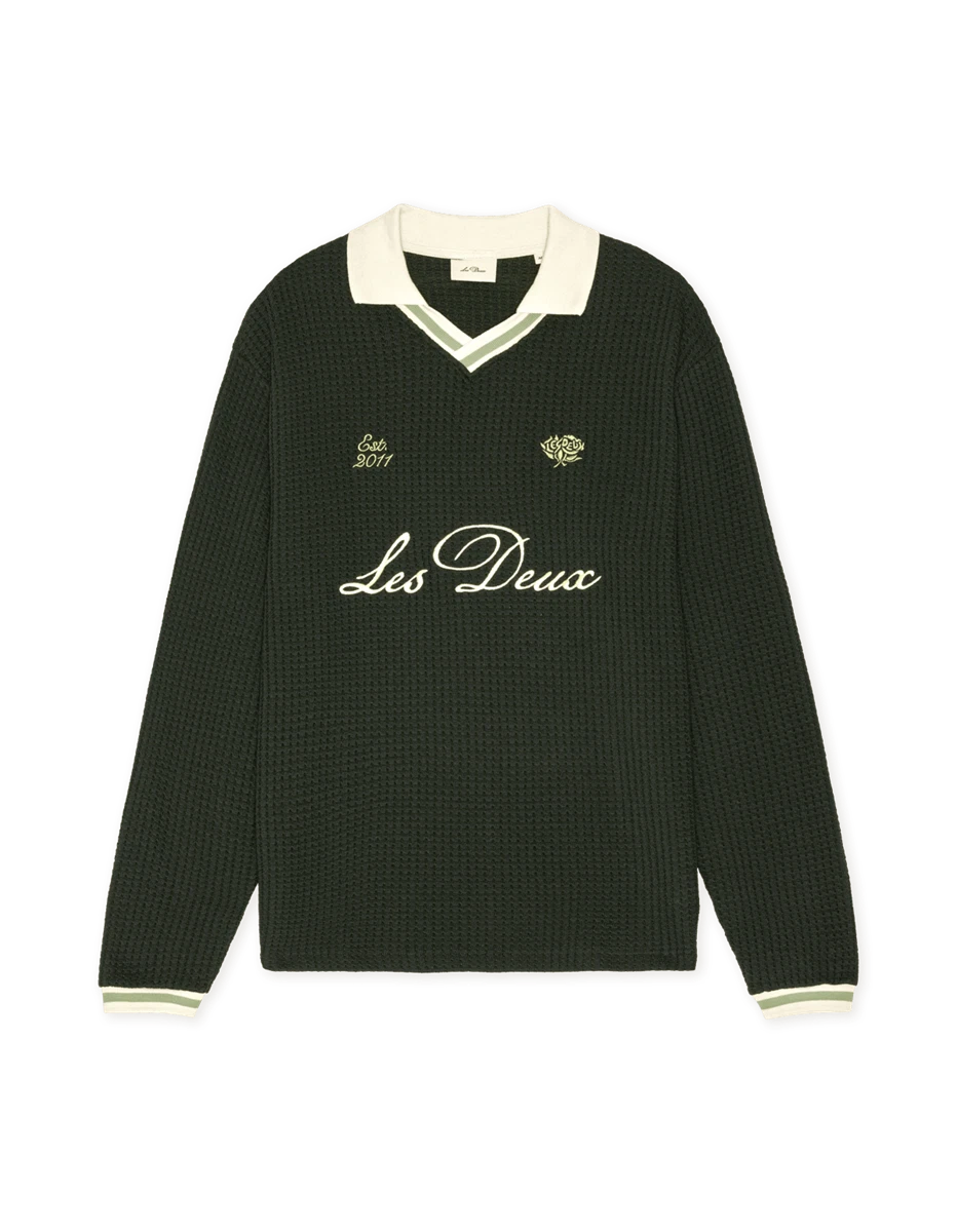 Les Deux Polo Waffle Football Groen 3
