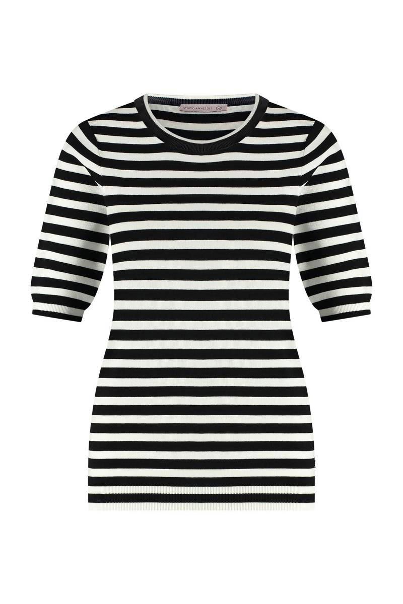 Studio Anneloes Trui Luna stripe Zwart 2