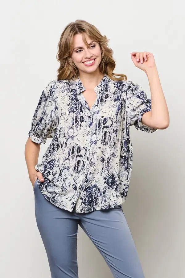 &Co Woman Blouse Ansera Blauw 1