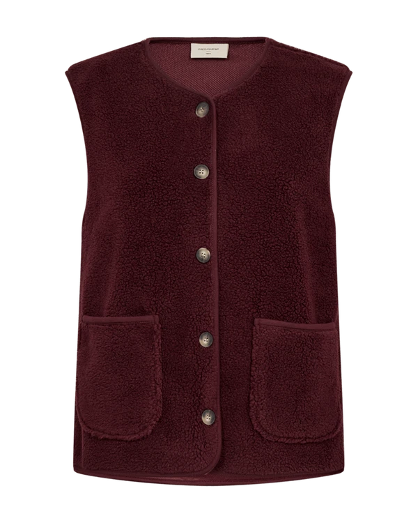 Freequent Gilet Teddy Rood 1