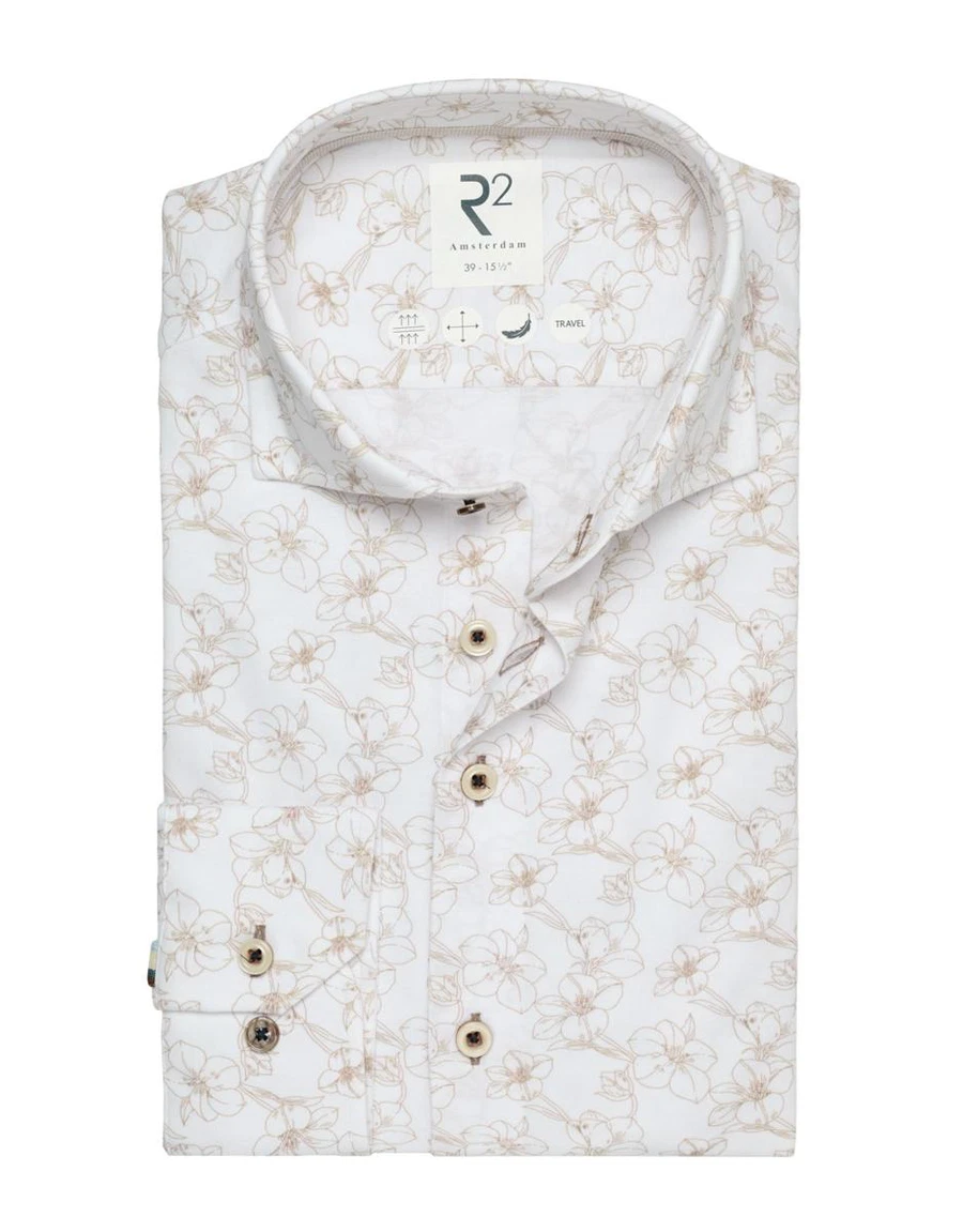 R2 Amsterdam Overhemd 132.WSP.006 Beige 1