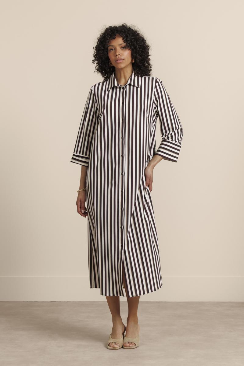 Studio Anneloes Jurk Soof stripe dress Bruin 5