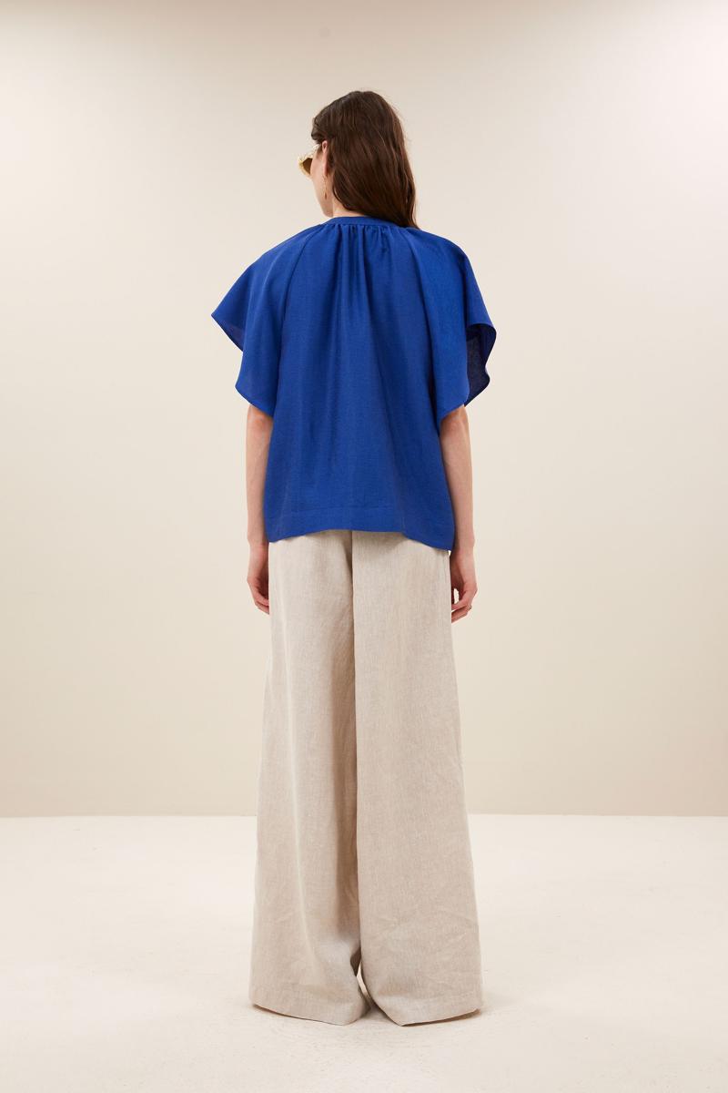 By-Bar Blouse Vina Gloss Blouse Blauw 3