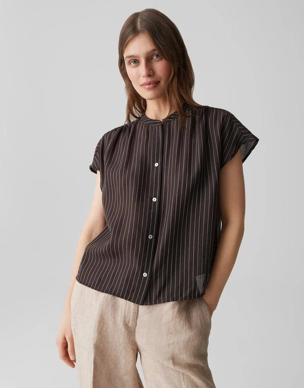 OPUS Blouse Friepe Bruin 1