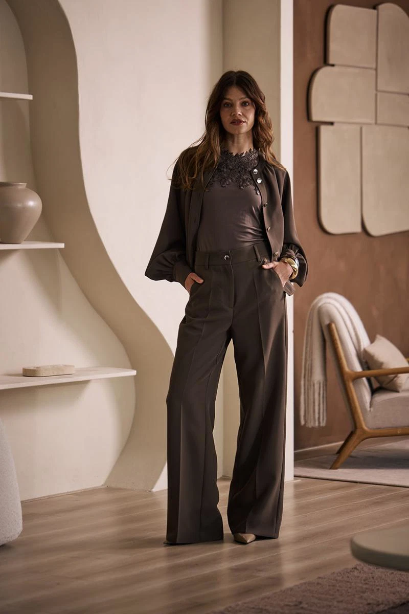 Label DOT Blouse 2525009 Taupe 1