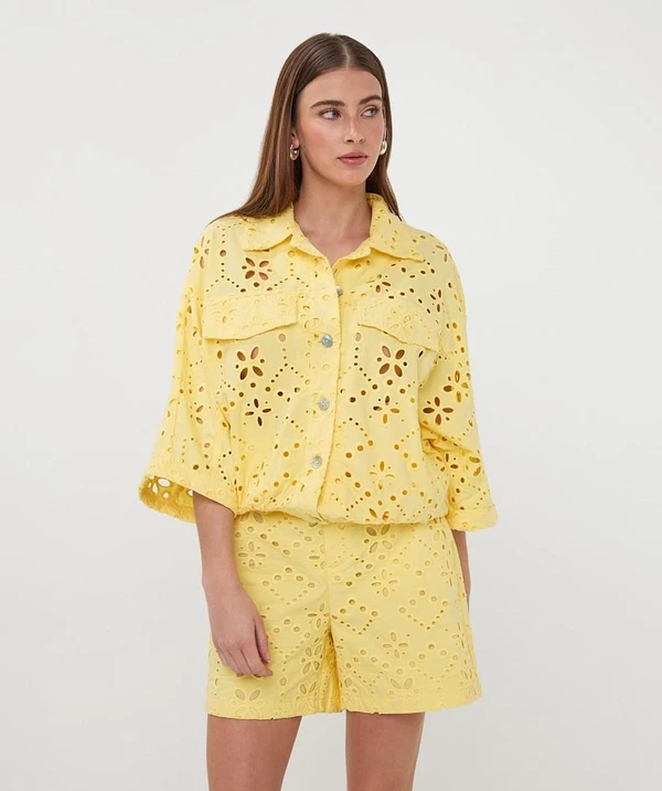 EsQualo Blouse HS26.28236 Geel 1