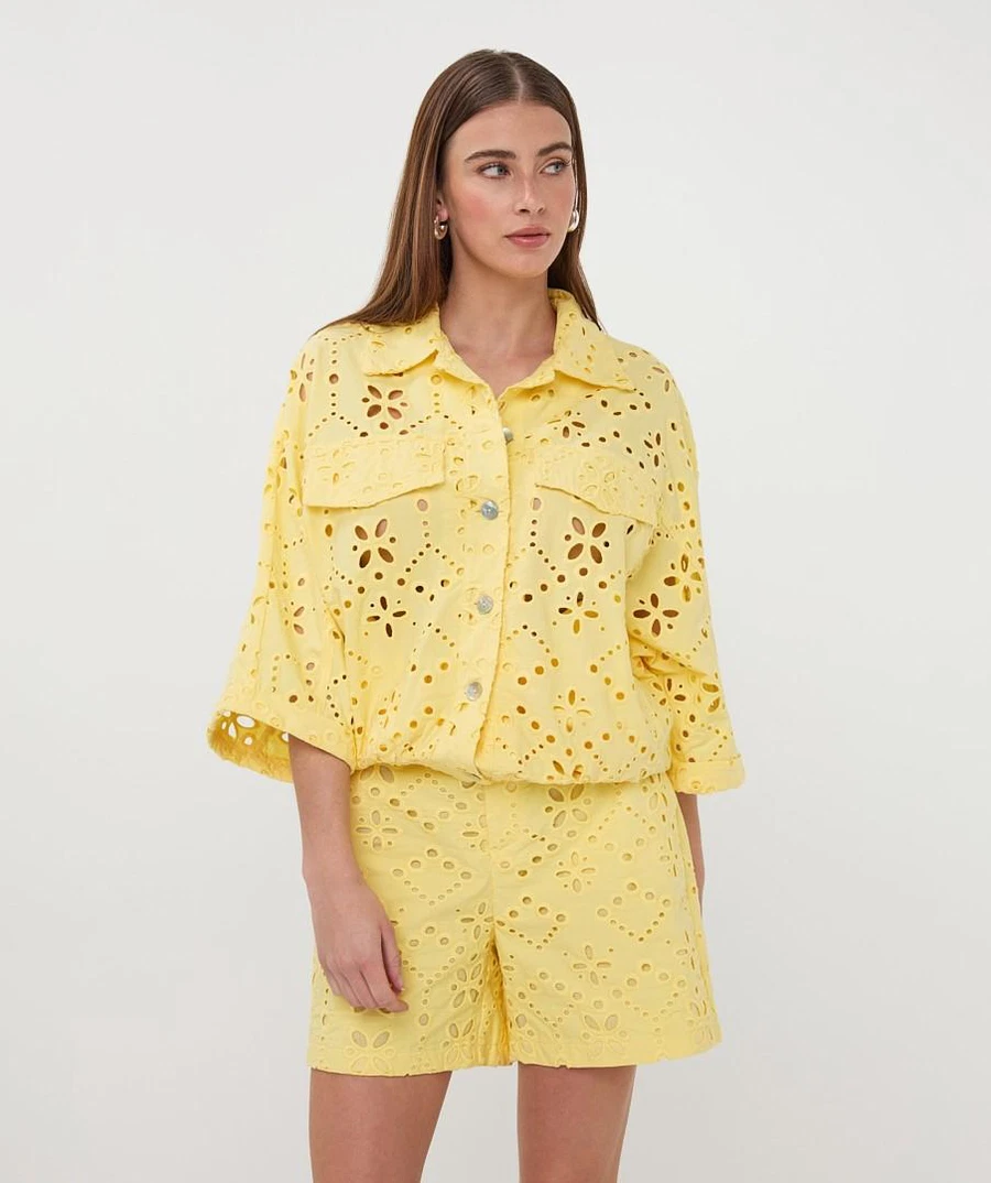 EsQualo Blouse HS26.28236 Geel 1