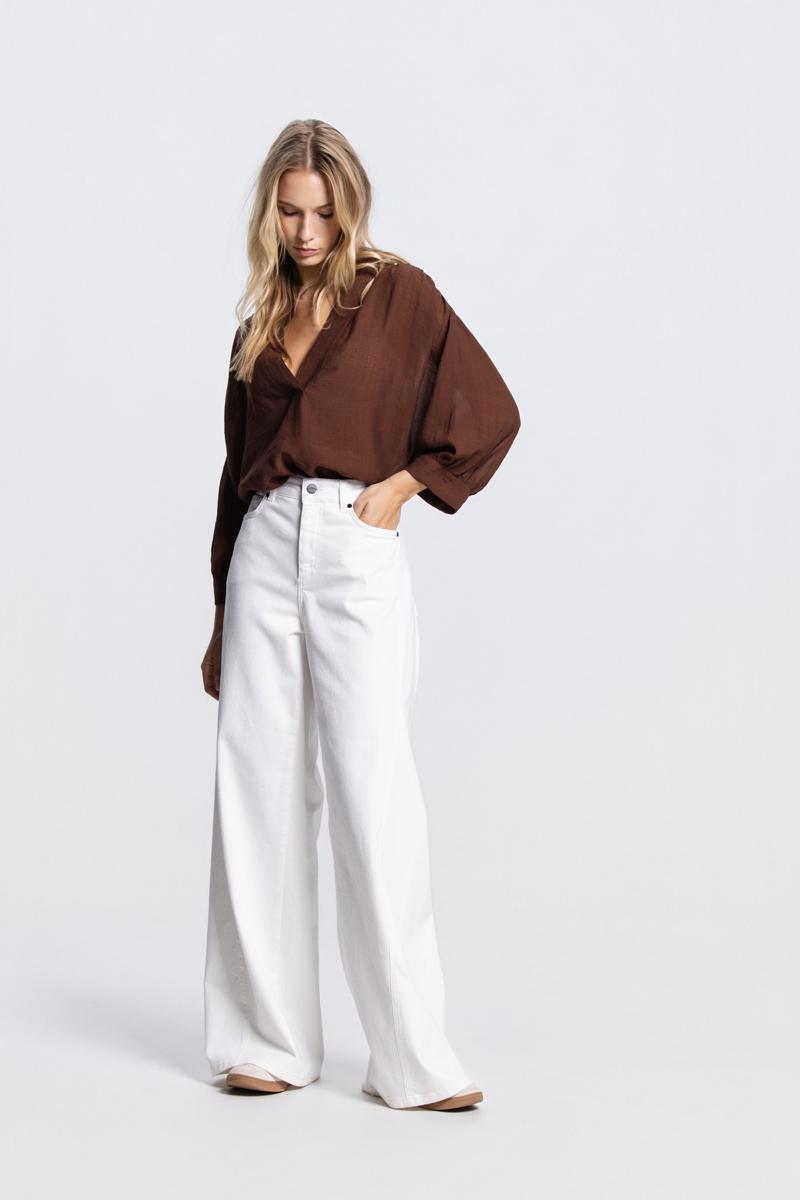 Jansen Amsterdam Blouse PEM SS26.4 Bruin 3