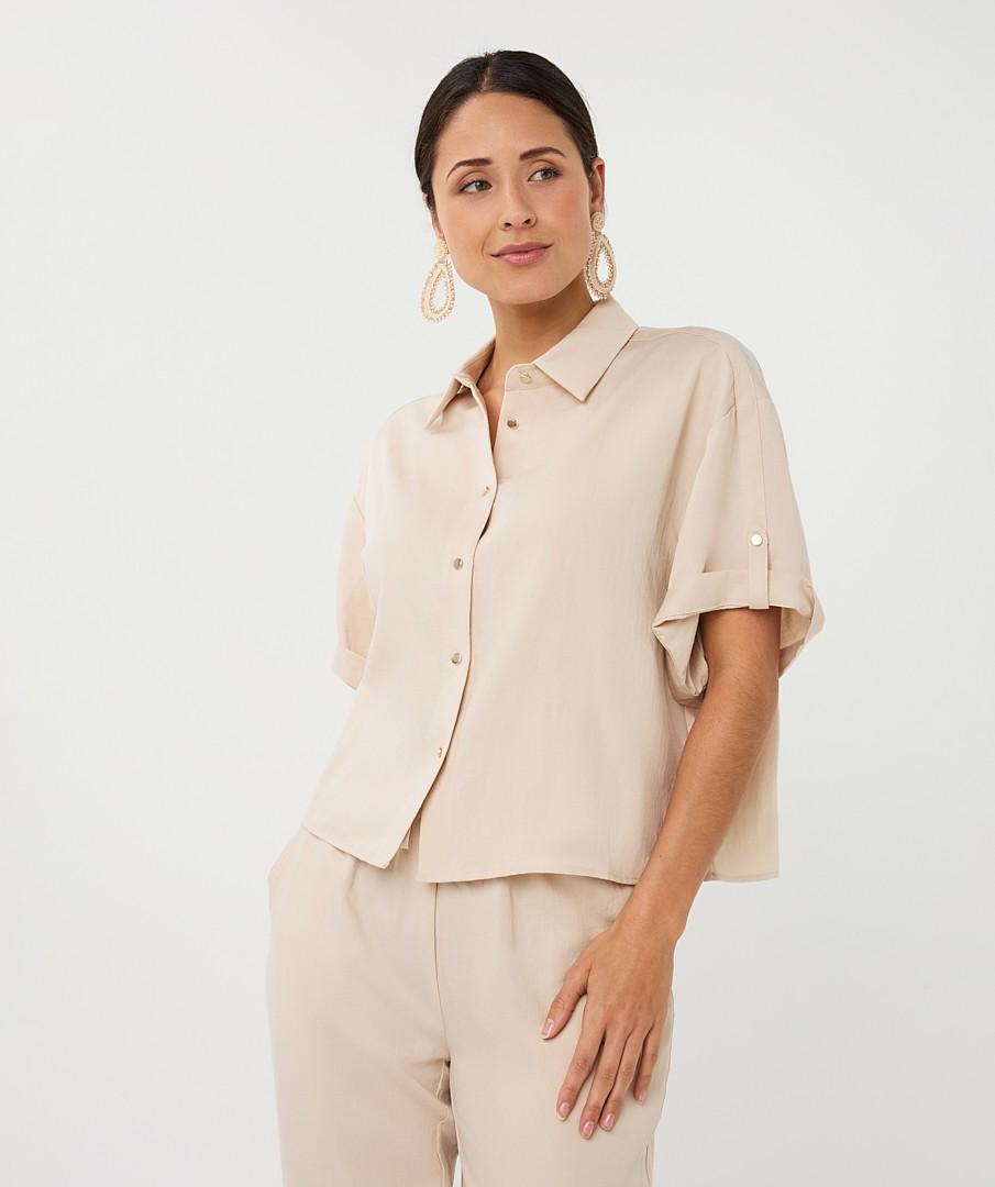 EsQualo Blouse SP26.10039 Beige 1