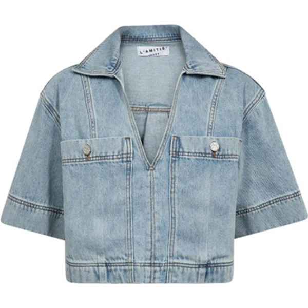 Haute L'Amitié Blouse Drew Denim Blauw 1