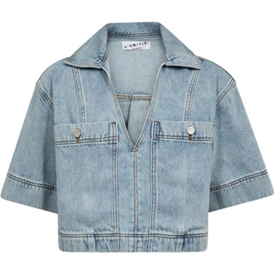 Haute L'Amitié Blouse Drew Denim Blauw 1