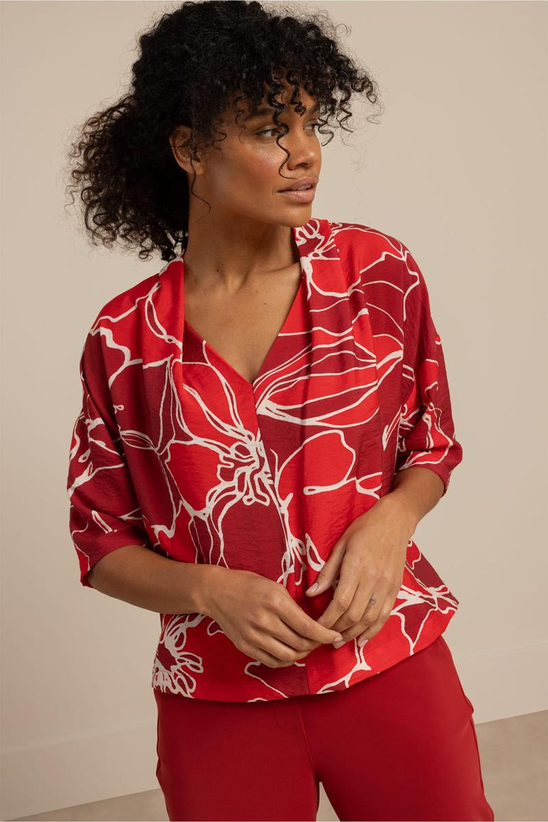 Studio Anneloes Blouse Eve Flower Rood 1