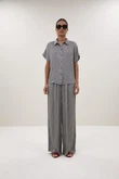 By-Bar Pantalon Benji Silky Stripe Zwart 1