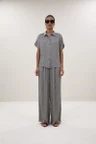 By-Bar Pantalon Benji Silky Stripe Zwart 1