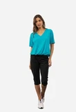 Studio Anneloes Pantalon Hanna capri trous Zwart 1