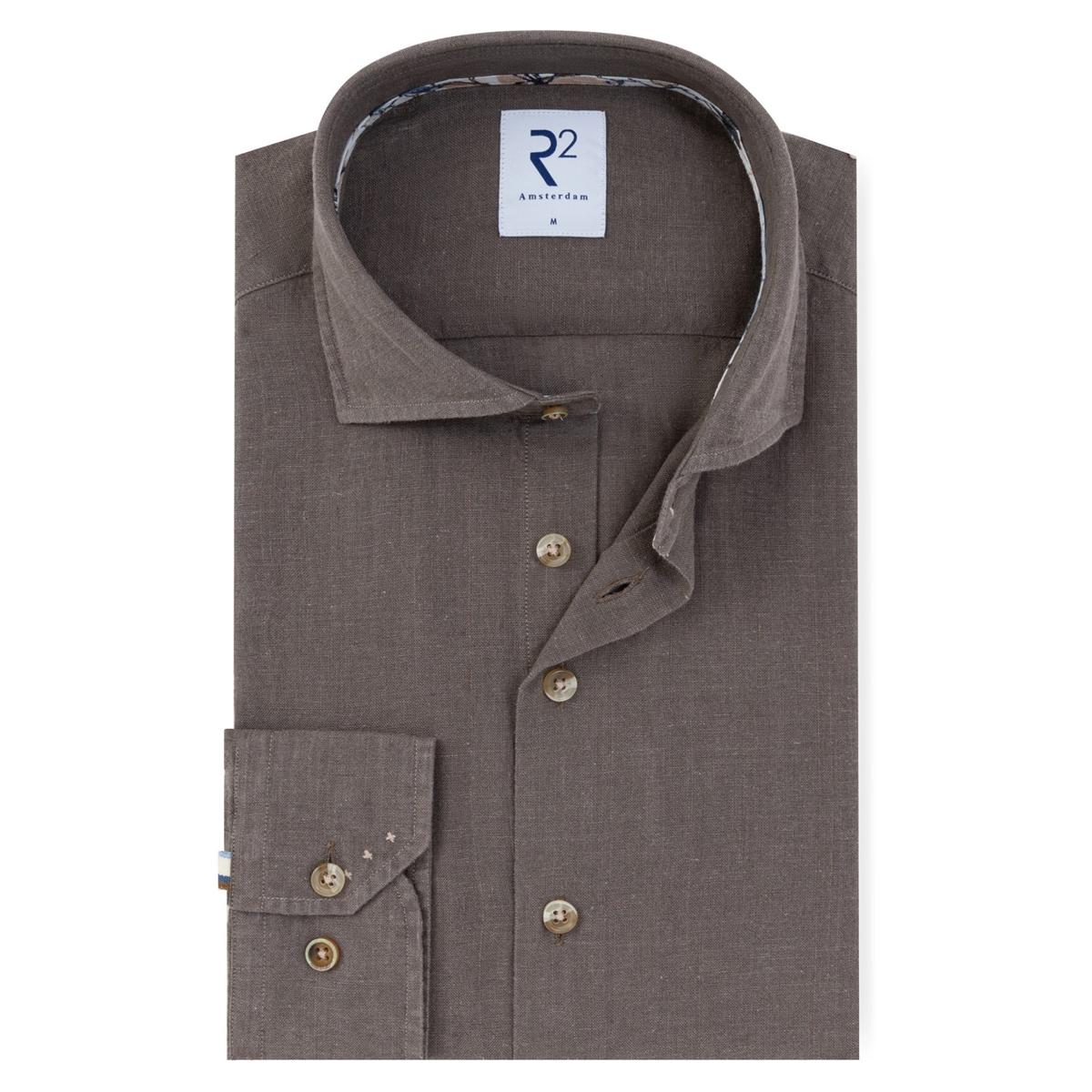 R2 Amsterdam Overhemd 132.WSP.010 Taupe 1