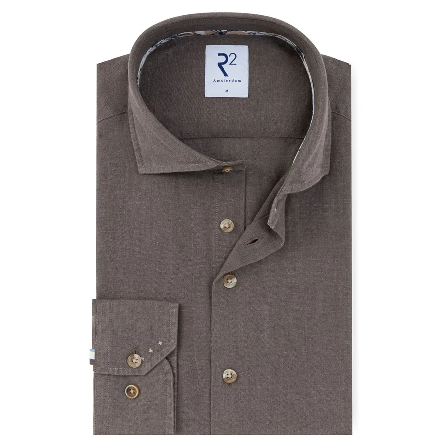 R2 Amsterdam Overhemd 132.WSP.010 Taupe 1