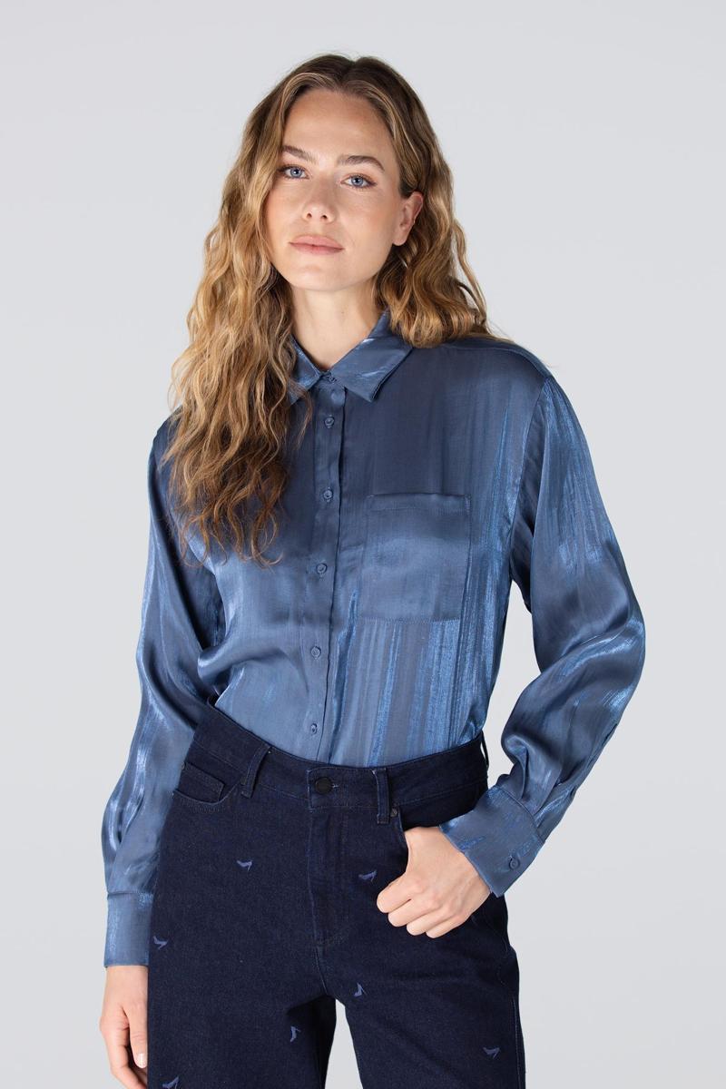 Jansen Amsterdam Blouse BISA W25 Blauw 1