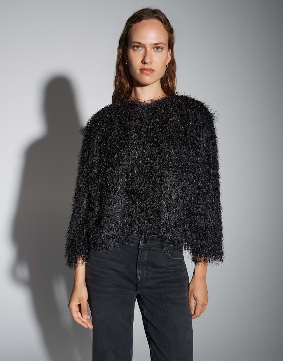 SOMEDAY Sweater Ufeather Zwart 1