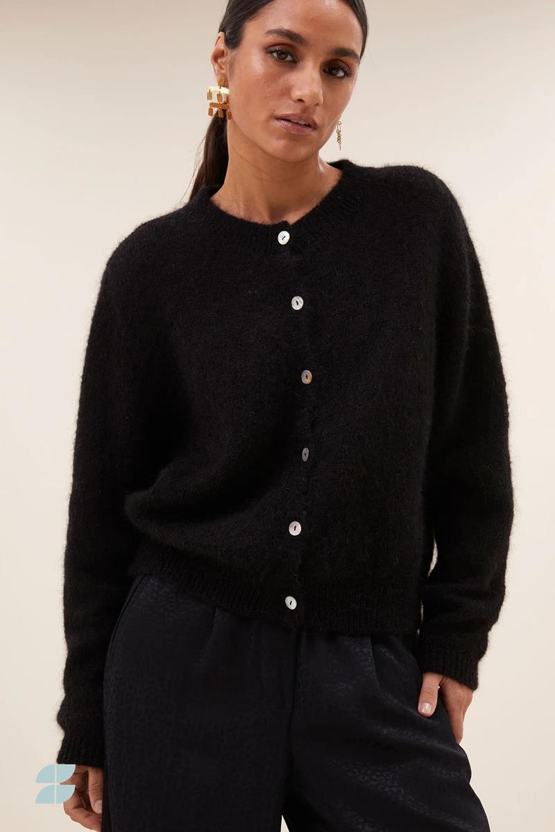 By-Bar Vest Cleo Natural Zwart 1