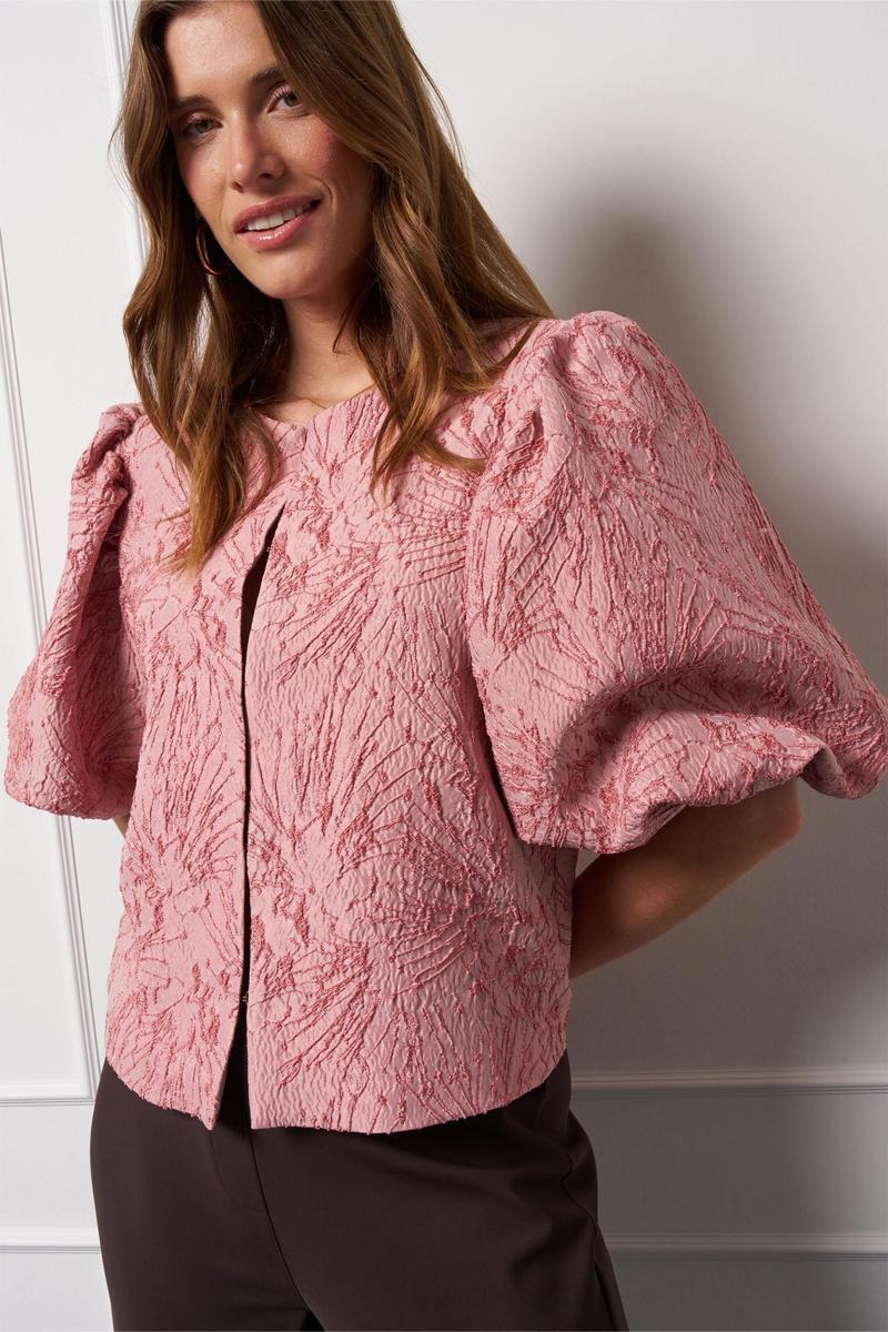 Studio Anneloes Blouse Hanne Jacquard Roze 1