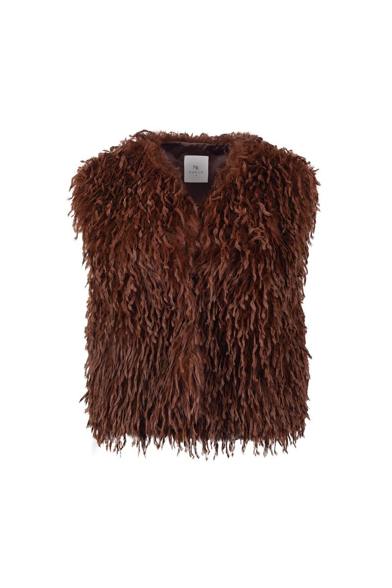 NUKUS Gilet NKF08026 Bruin 1