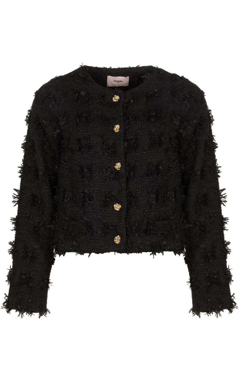 Freebird Blazer Lobke Wv-Hairy-Bo Zwart 1