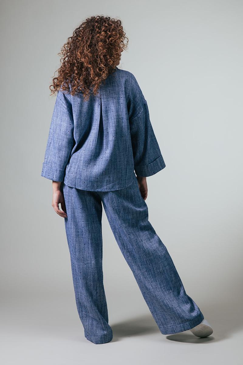 Label DOT Blouse Amber Blauw 3