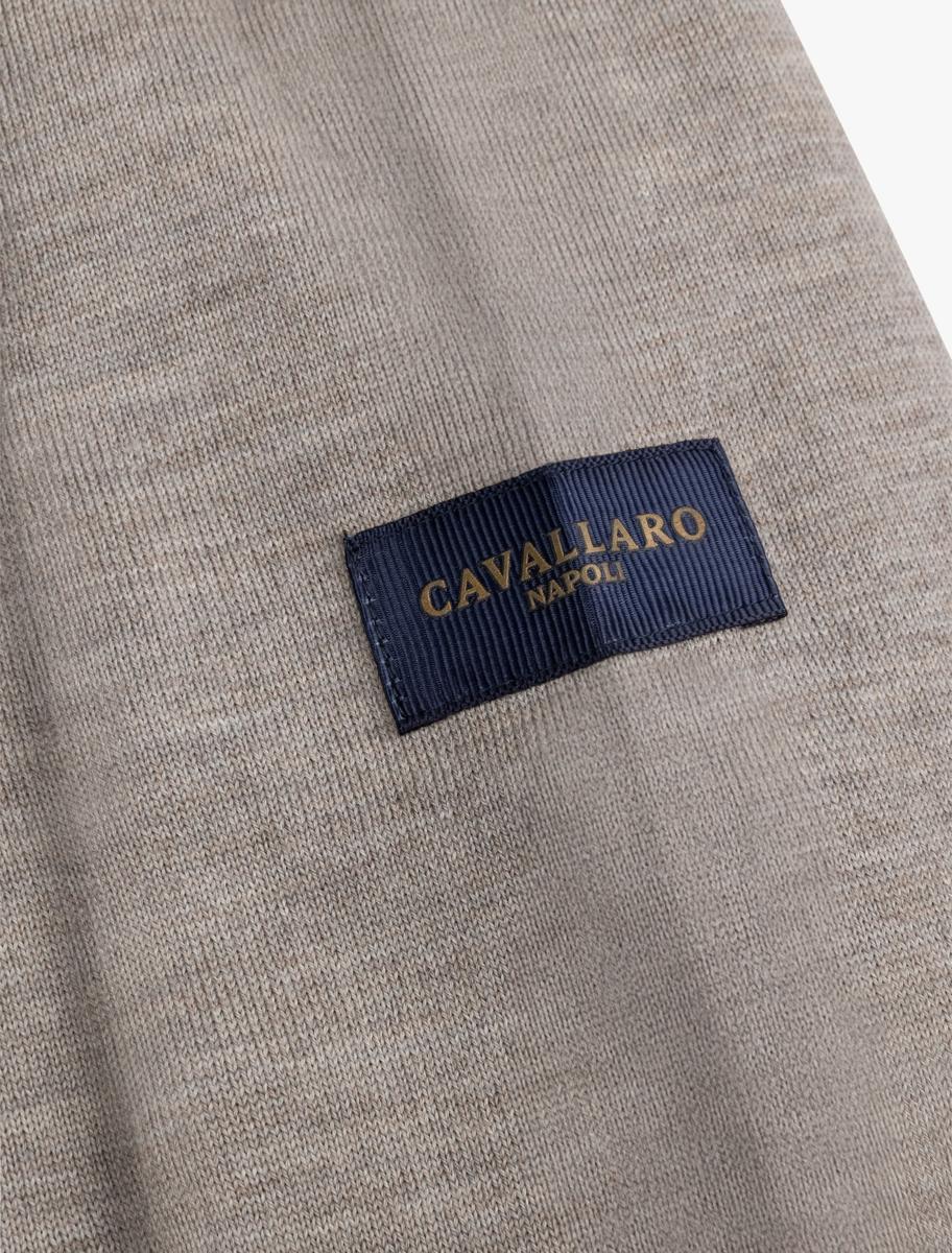 Cavallaro Trui Merino Half Zip Beige 5