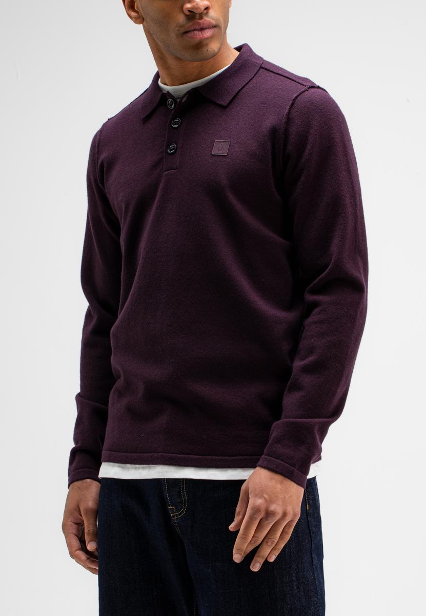Butcher of Blue Trui Clifden Polo Paars 1