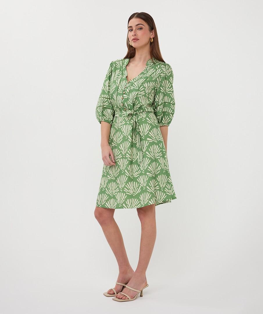 EsQualo Jurk HS26.14210 Groen 5