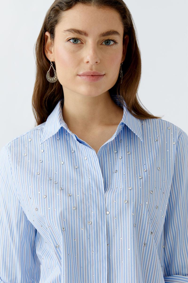 Oui Blouse 0094234 Blauw 4