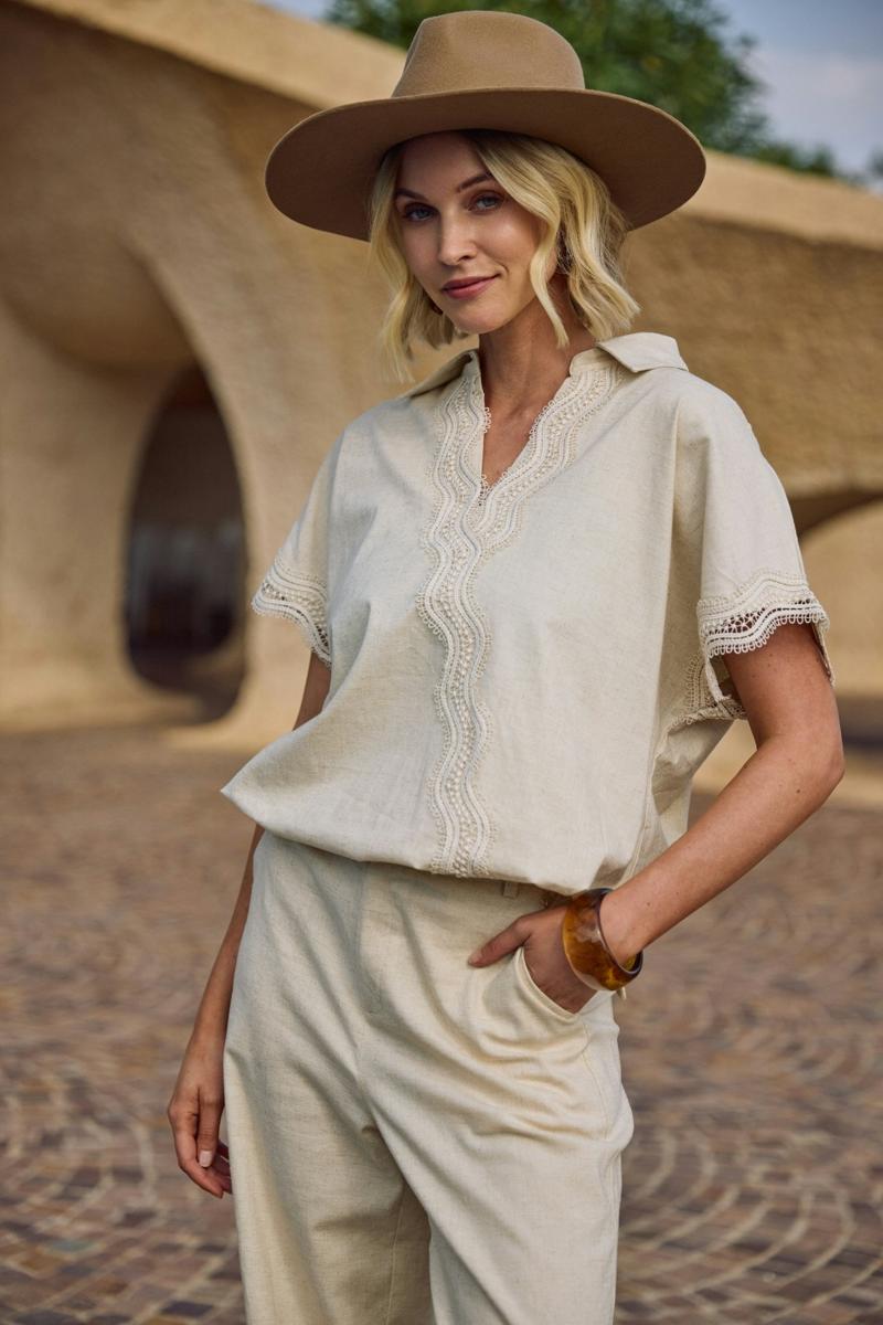 NUKUS Blouse Daniel Beige 1