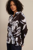 Studio Anneloes Blouse Aylin satin flowe Bruin 2
