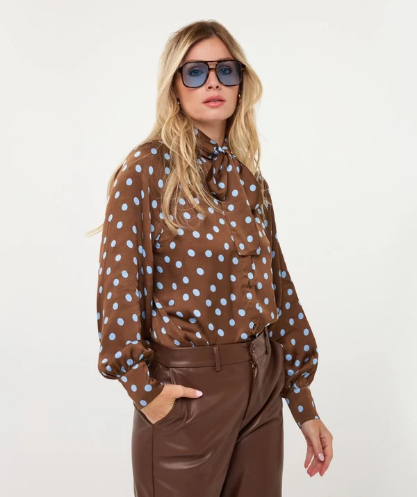 EsQualo Blouse W26.10700 Bruin 1