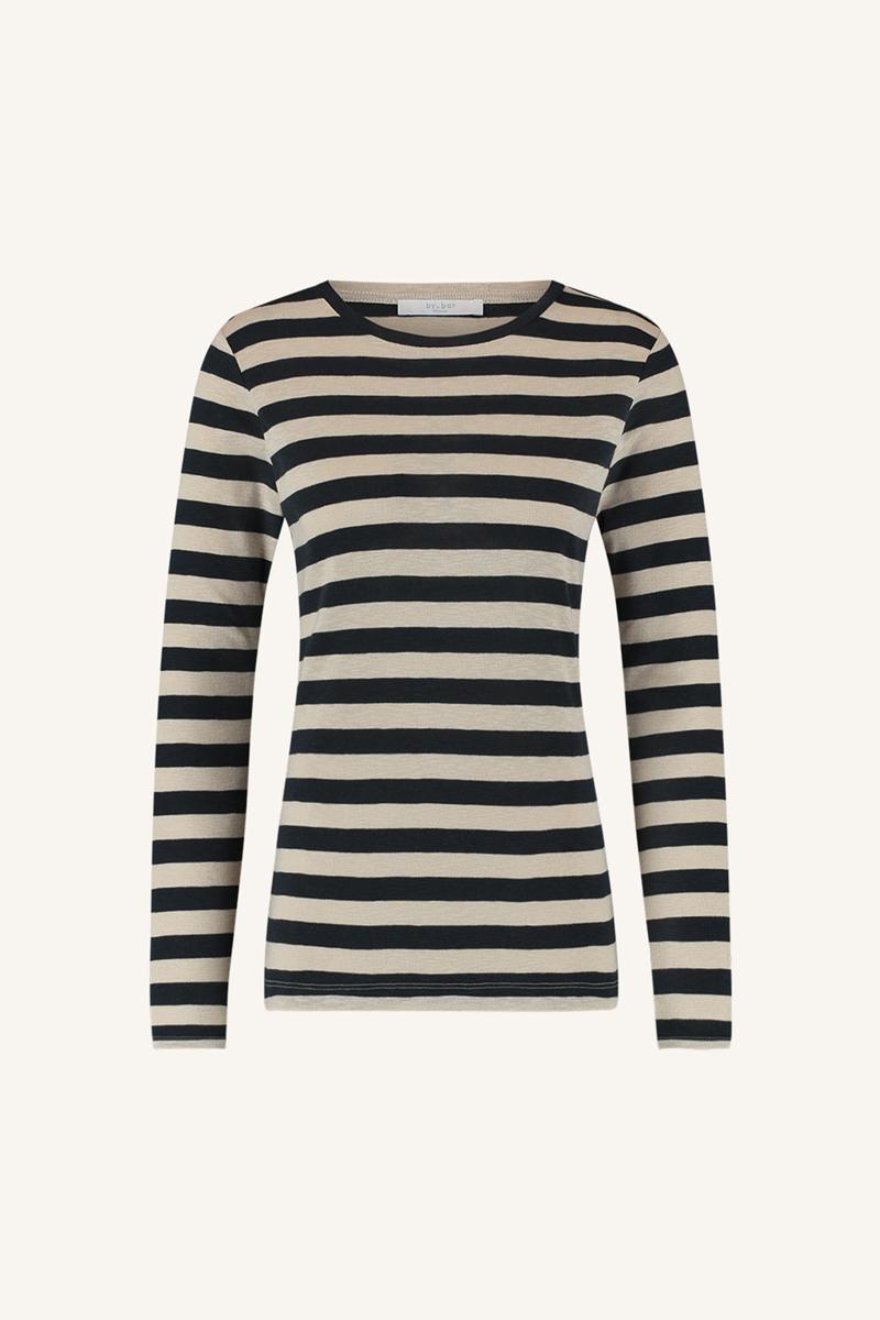 By-Bar T-Shirt Basic Big Stripe Blauw 2