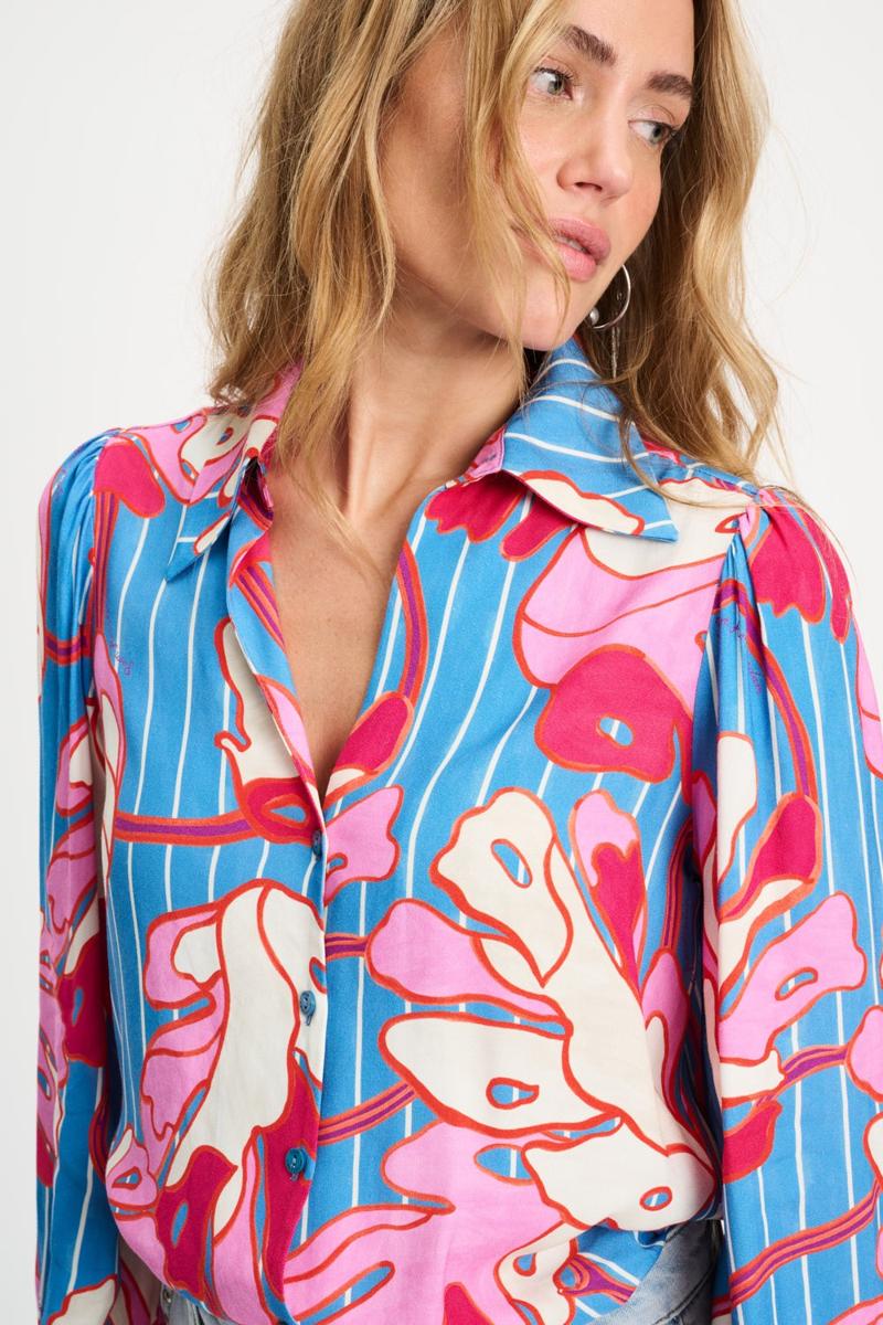 POM Amsterdam Blouse SP9500 Blauw 4