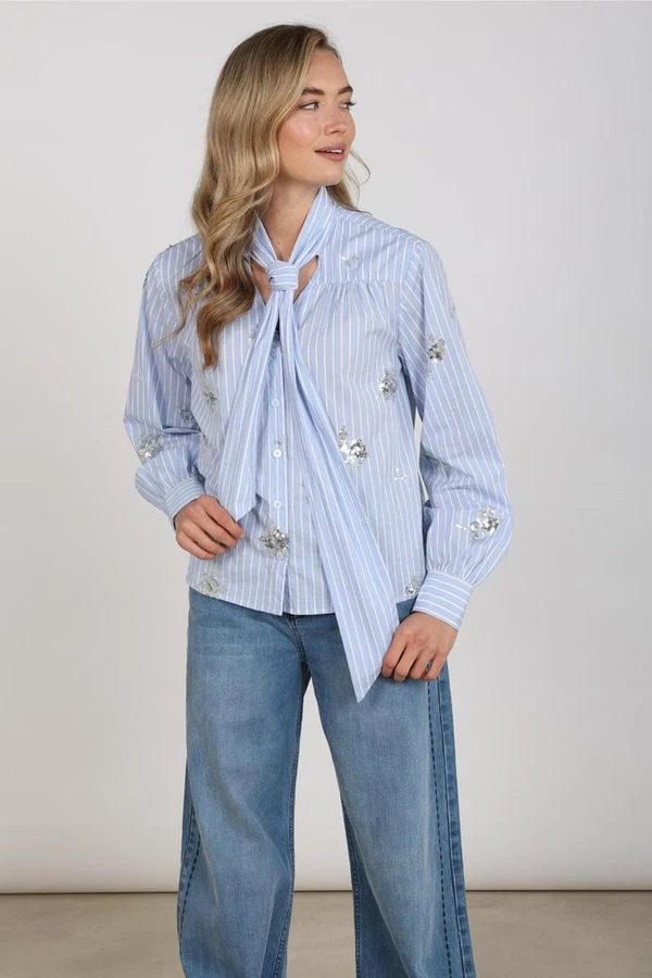 NUKUS Blouse Aliana Blauw 1