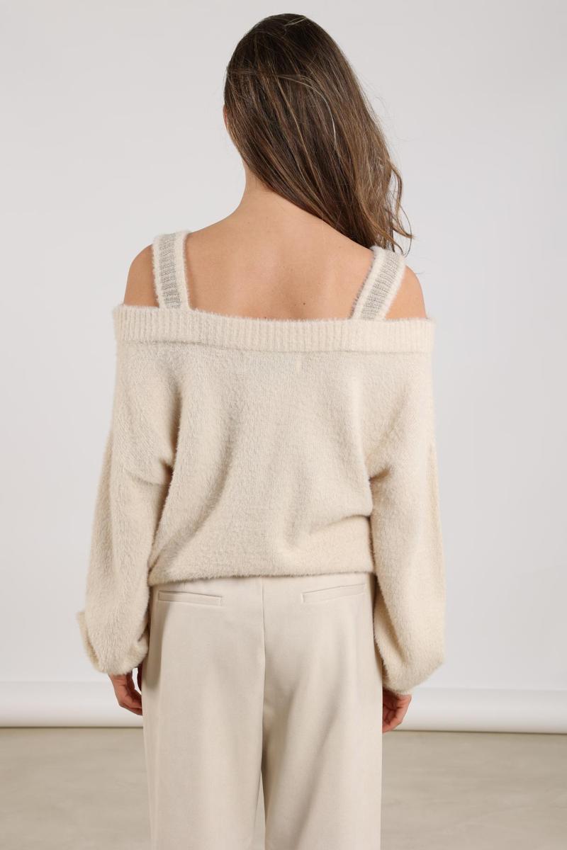 NUKUS Trui Praag Lurex Beige 3