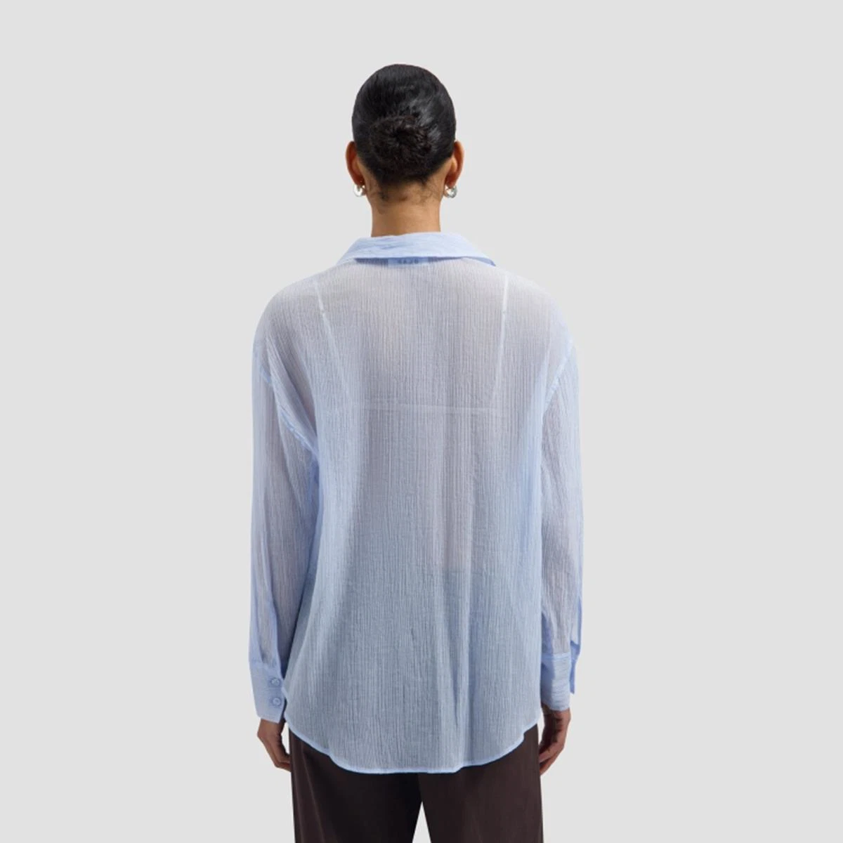 OLAF Blouse Textured Blauw 3