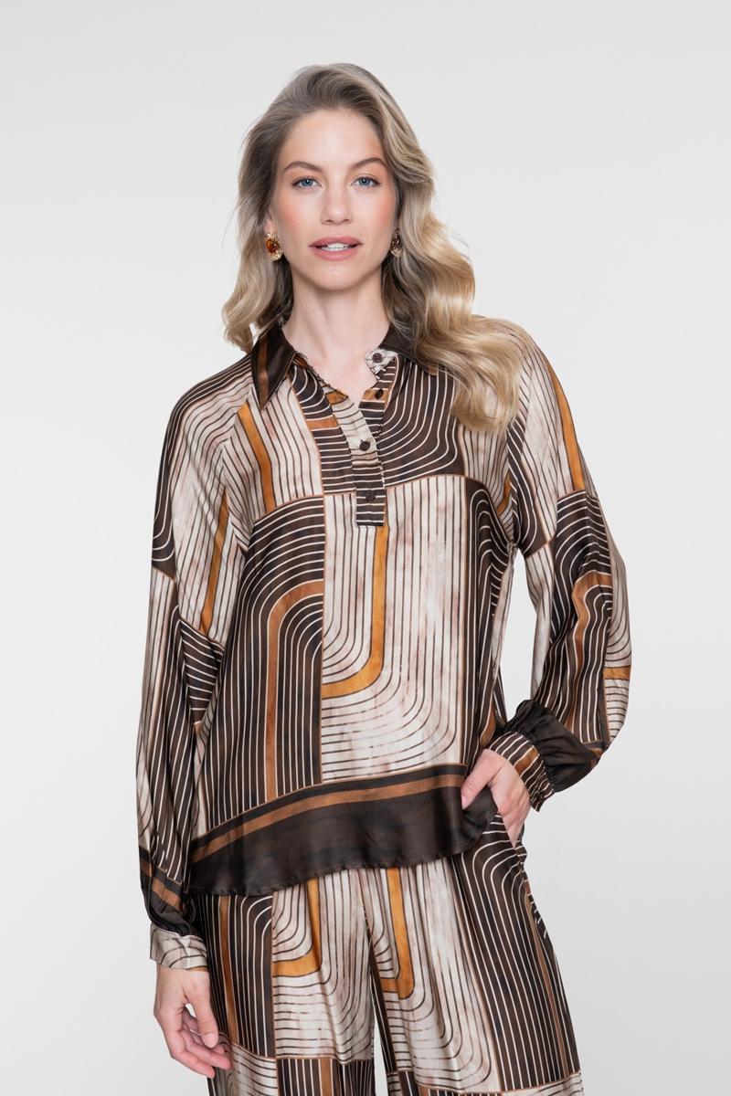 Geisha Blouse 63570-70 Bruin 1